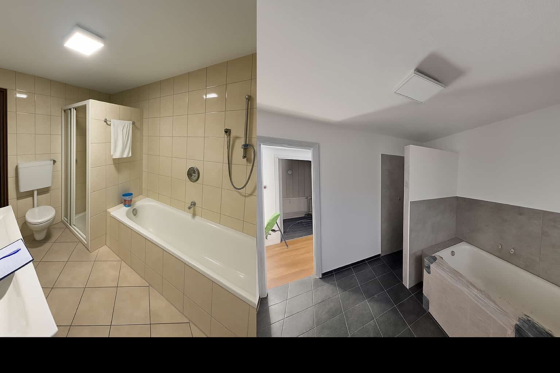 Badezimmer vorher nachher